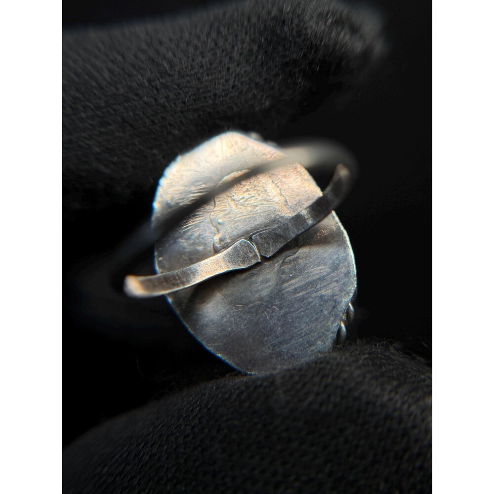 Vintage Native American High Matrix Turquoise Sterling Ring Size 4.5 - Picture 2 of 12